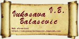 Vukosava Balašević vizit kartica